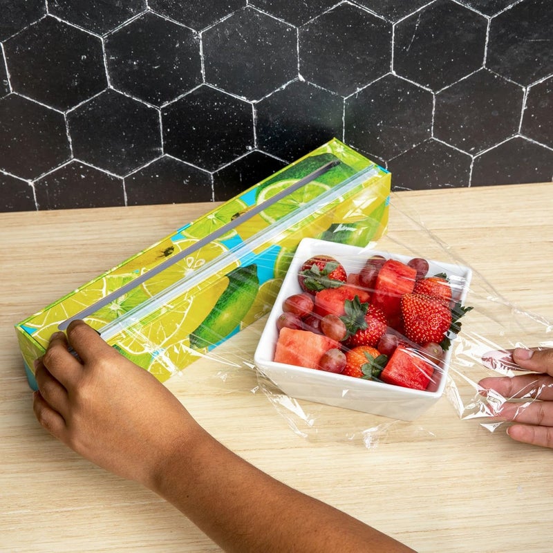 Everything Help Enterprises Plastic Wrap Organizer - 12" x 250' Roll Cling Film Dispenser - Aluminum Foil Dispenser - Reusable Slide Cutter - Image 4
